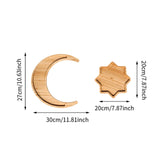 Maxbell Wooden Moon Tray Centerpiece Eid Mubarak for Kitchen Holiday