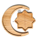 Maxbell Wooden Moon Tray Centerpiece Eid Mubarak for Kitchen Holiday