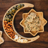 Maxbell Wooden Moon Tray Centerpiece Eid Mubarak for Kitchen Holiday
