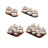 Maxbell Wooden Snack Serving Tray Split Glass Fruit Tray for Fruit Nuts Snacks 2 grid