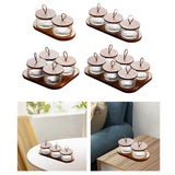 Maxbell Wooden Snack Serving Tray Split Glass Fruit Tray for Fruit Nuts Snacks 2 grid