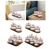 Maxbell Wooden Snack Serving Tray Split Glass Fruit Tray for Fruit Nuts Snacks 2 grid