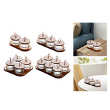 Maxbell Wooden Snack Serving Tray Split Glass Fruit Tray for Fruit Nuts Snacks 2 grid