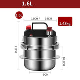 Maxbell Mini Pressure Cooker 304 Stainless Steel Pot for Household Family Restaurant 1.6L