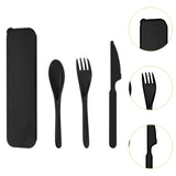 Maxbell Camping Cutlery Set Utensils for Family Gatherings Barbecue Kitchen Supplies black