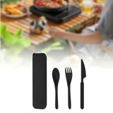 Maxbell Camping Cutlery Set Utensils for Family Gatherings Barbecue Kitchen Supplies black