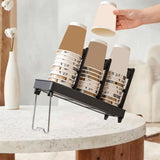 Maxbell Bathroom Cup Dispenser Decoration Paper Cup Dispenser for Office Bar Kitchen Black Single Row