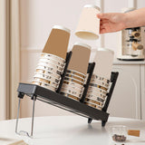 Maxbell Bathroom Cup Dispenser Decoration Paper Cup Dispenser for Office Bar Kitchen Black Single Row
