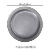Maxbell Dinner Plate Dia 22cm Rustproof Metal Dish Plate for Picnic Barbecues Hiking