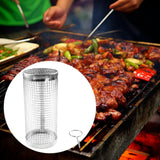 Maxbell Grill Basket Cage Portable Rolling Grilling Net for Gathering Campfire Party