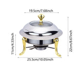 Maxbell Buffet Warmer Portable Chafing Dish Buffet for Backpacking Commercial Baking gold