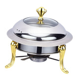 Maxbell Buffet Warmer Portable Chafing Dish Buffet for Backpacking Commercial Baking gold