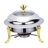 Maxbell Buffet Warmer Portable Chafing Dish Buffet for Backpacking Commercial Baking gold