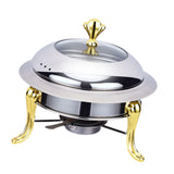 Maxbell Buffet Warmer Portable Chafing Dish Buffet for Backpacking Commercial Baking gold
