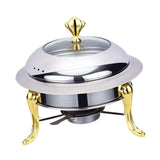 Maxbell Buffet Warmer Portable Chafing Dish Buffet for Backpacking Commercial Baking gold