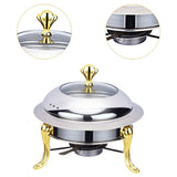 Maxbell Buffet Warmer Portable Chafing Dish Buffet for Backpacking Commercial Baking gold