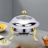 Maxbell Buffet Warmer Portable Chafing Dish Buffet for Backpacking Commercial Baking gold