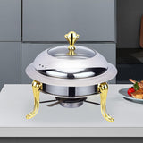 Maxbell Buffet Warmer Portable Chafing Dish Buffet for Backpacking Commercial Baking gold