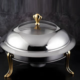 Maxbell Buffet Warmer Portable Chafing Dish Buffet for Backpacking Commercial Baking gold
