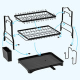 Maxbell Kitchen Dish Drying Rack Storage Plate Drainer Rack for Cutlery Dishes Bowls