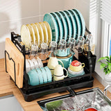 Maxbell Kitchen Dish Drying Rack Storage Plate Drainer Rack for Cutlery Dishes Bowls