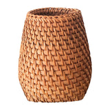 Maxbell Hand Woven Rattan Pen Holder Basket Desk Organizer for Home Tea Room Kitchen