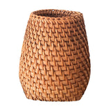 Maxbell Hand Woven Rattan Pen Holder Basket Desk Organizer for Home Tea Room Kitchen
