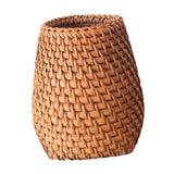 Maxbell Hand Woven Rattan Pen Holder Basket Desk Organizer for Home Tea Room Kitchen