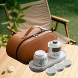 Maxbell Chinese Ceramic Teapot Mini Chinese Tea Pot Cup Set for Outdoor Hotel Picnic