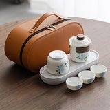 Maxbell Chinese Ceramic Teapot Mini Chinese Tea Pot Cup Set for Outdoor Hotel Picnic