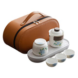 Maxbell Chinese Ceramic Teapot Mini Chinese Tea Pot Cup Set for Outdoor Hotel Picnic