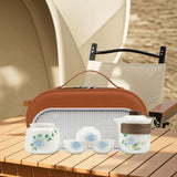 Maxbell Chinese Ceramic Teapot Mini Chinese Tea Pot Cup Set for Outdoor Hotel Picnic