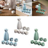 Maxbell Ceramic Sake Set Gifts Ornament Sake Drink for Tea Party Cupboard Restaurant White