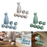 Maxbell Ceramic Sake Set Gifts Ornament Sake Drink for Tea Party Cupboard Restaurant White