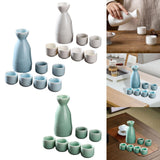 Maxbell Ceramic Sake Set Gifts Ornament Sake Drink for Tea Party Cupboard Restaurant White