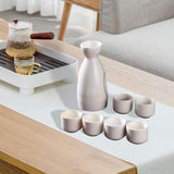 Maxbell Ceramic Sake Set Gifts Ornament Sake Drink for Tea Party Cupboard Restaurant White