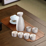 Maxbell Ceramic Sake Set Gifts Ornament Sake Drink for Tea Party Cupboard Restaurant White