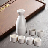 Maxbell Ceramic Sake Set Gifts Ornament Sake Drink for Tea Party Cupboard Restaurant White