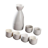 Maxbell Ceramic Sake Set Gifts Ornament Sake Drink for Tea Party Cupboard Restaurant White