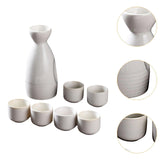 Maxbell Ceramic Sake Set Gifts Ornament Sake Drink for Tea Party Cupboard Restaurant White