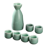 Maxbell Ceramic Sake Set Gifts Ornament Sake Drink for Tea Party Cupboard Restaurant Green