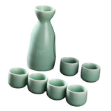 Maxbell Ceramic Sake Set Gifts Ornament Sake Drink for Tea Party Cupboard Restaurant Green