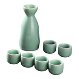 Maxbell Ceramic Sake Set Gifts Ornament Sake Drink for Tea Party Cupboard Restaurant Green