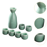 Maxbell Ceramic Sake Set Gifts Ornament Sake Drink for Tea Party Cupboard Restaurant Green