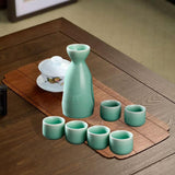 Maxbell Ceramic Sake Set Gifts Ornament Sake Drink for Tea Party Cupboard Restaurant Green