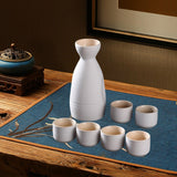 Maxbell Japanese Sake Set Ceramic Sake Pot Cups Set for Tea Party Home Cabinet White