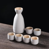 Maxbell Japanese Sake Set Ceramic Sake Pot Cups Set for Tea Party Home Cabinet White