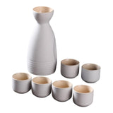 Maxbell Japanese Sake Set Ceramic Sake Pot Cups Set for Tea Party Home Cabinet White