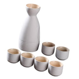 Maxbell Japanese Sake Set Ceramic Sake Pot Cups Set for Tea Party Home Cabinet White