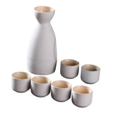 Maxbell Japanese Sake Set Ceramic Sake Pot Cups Set for Tea Party Home Cabinet White